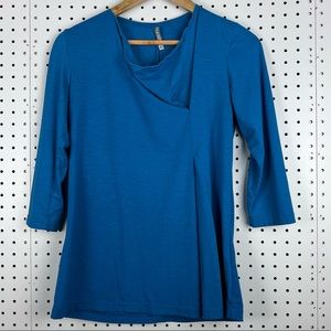 Nyah Women's Tunic Top Size XS Extra Small Blue 3/4 Sleeve